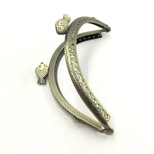 ZHAOYUQI Metall Taschenrahmen 10PCS Metall Geldbörse Rahmen Griff for Münze Clutch Bag Zubehör zarte Herstellung Kuss Schließe Schloss Vintage Fischkopf Metall GeldböRse Rahmen(12.5cm Copper) von ZHAOYUQI