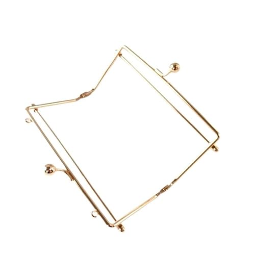 ZHAOYUQI Metall Taschenrahmen 15 cm quadratischer hellgoldener Stab durch Geldbörsenrahmen, DIY handgefertigte Stoffkunst, Taschenzubehör Metall GeldböRse Rahmen von ZHAOYUQI
