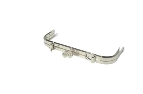 ZHAOYUQI Metall Taschenrahmen 18 cm glatter Oberflächen-Schraub-Geldbörsenrahmen mit Ringhaken, handgefertigt, DIY-Stoffkunst, Geldbörsen-Taschen-Zubehör Metall GeldböRse Rahmen(Silver) von ZHAOYUQI