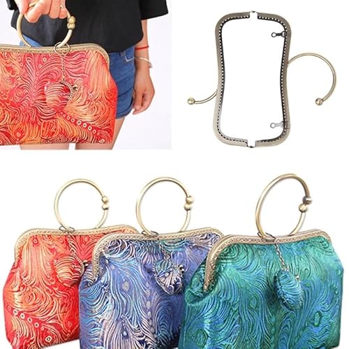 ZHAOYUQI Metall Taschenrahmen 1pc Metall Quadratischen Rahmen for Nähen Handtasche Geldbörse Zubehör Münze Griff Tasche DIY Werkzeug Silber/Bronze Metall GeldböRse Rahmen(Gold) von ZHAOYUQI