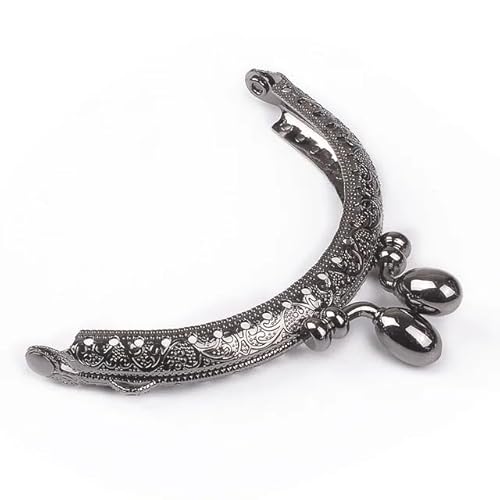 ZHAOYUQI Metall Taschenrahmen 8,5 cm 20 cm Metall Geldbörsen Rahmen Verschluss Verschluss Tasche Griff Bronze for Clutch Hardware Zubehör Metall GeldböRse Rahmen(Black-8.5cm) von ZHAOYUQI