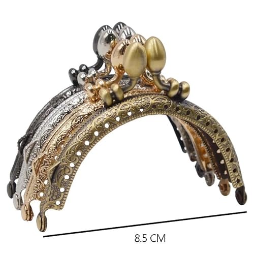 ZHAOYUQI Metall Taschenrahmen 8,5 cm 20 cm Metall Geldbörsen Rahmen Verschluss Verschluss Tasche Griff Bronze for Clutch Hardware Zubehör Metall GeldböRse Rahmen(Copper-8.5cm) von ZHAOYUQI