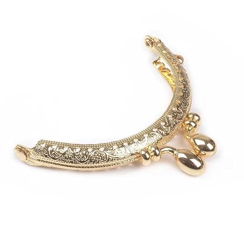ZHAOYUQI Metall Taschenrahmen 8,5 cm 20 cm Metall Geldbörsen Rahmen Verschluss Verschluss Tasche Griff Bronze for Clutch Hardware Zubehör Metall GeldböRse Rahmen(Light Gold-8.5cm) von ZHAOYUQI