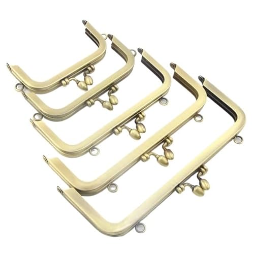ZHAOYUQI Metall Taschenrahmen Glatte Oberfläche, kein Loch, Schraubenrahmen, 10/12,5/15/18/20 cm, DIY Kiss Lock Bag Metall GeldböRse Rahmen(Mix Size 5pcs) von ZHAOYUQI
