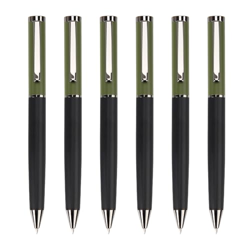 ZHAPEG 6 Stück Metall-Kugelschreiber, dekorativer Stift, 1,0 mm, Schreibstift, Unterschriften, Stift, schwarze Tinte, Schreibwarenstift für Schüler und Lehrer von ZHAPEG