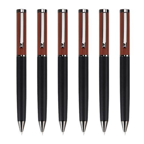 ZHAPEG 6 Stück Metall-Kugelschreiber, dekorativer Stift, 1,0 mm, Schreibstift, Unterschriften, Stift, schwarze Tinte, Schreibwarenstift für Schüler und Lehrer von ZHAPEG