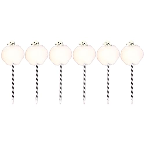 ZHAPEG 6 x Pompons Kugelschreiber, 0,7 mm, dekorativer Stift für Halloween, glattes Schreiben, Schreibwaren für Schüler ZHAPEG 6 x Pompons Kugelschreiber, 0,7 mm, dekorativer Stift für Halloween, glattes Schreiben, Schreibwaren für Schüler von ZHAPEG