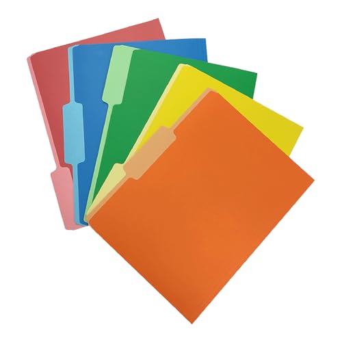 ZHAPEG Bunte Papiermappen, seitlich geschnittene Aktenhüllen für Dateien, Berichte, Projekte, Präsentationen, 100 Stück von ZHAPEG