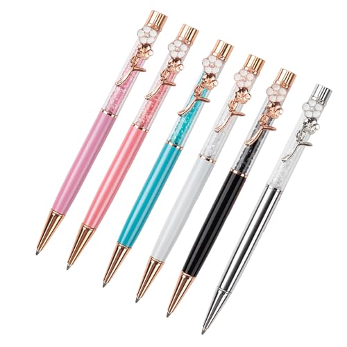 ZHAPEG Kristall-Kugelschreiber mit Blumenstift, Clip, Signierstift, glattes Schreiben, für Frauen, Mädchen, Studenten, 6 Stück ZHAPEG Kristall-Kugelschreiber mit Blumenstift, Clip, Signierstift, glattes Schreiben, für Frauen, Mädchen, Studenten, 6 Stück von ZHAPEG