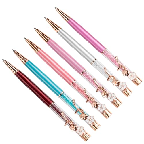 ZHAPEG Kristall-Kugelschreiber mit Blumenstift, Clip, Signierstift, glattes Schreiben, für Frauen, Mädchen, Studenten, 6 Stück ZHAPEG Kristall-Kugelschreiber mit Blumenstift, Clip, Signierstift, glattes Schreiben, für Frauen, Mädchen, Studenten, 6 Stück von ZHAPEG
