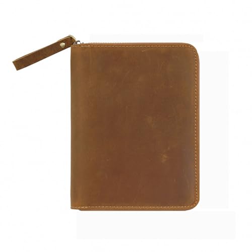 ZHAPEG Leder-Schutzhülle mit Reißverschluss für 8,9 x 14,9 cm große Taschenfeld-Notizblöcke, Leder-Schutzhülle von ZHAPEG