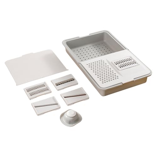 ZHAPEG Manueller Gemüseschneider, Schäler, Werkzeug, Abflussbecken, Küche, Haushalt, Schneidebrett mit Ablageschale, Schneidewerkzeug von ZHAPEG