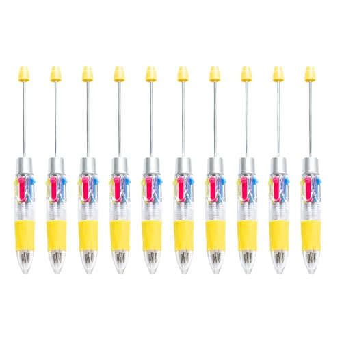 ZHAPEG Mehrfarbiger Kugelschreiber, 4 Farben in 1, Perlenstift, 4 Farben in 1, einziehbarer Kugelschreiber für Schüler und Lehrer, 10 Stück ZHAPEG Mehrfarbiger Kugelschreiber, 4 Farben in 1, Perlenstift, 4 Farben in 1, einziehbarer Kugelschreiber für Schüler und Lehrer, 10 Stück von ZHAPEG