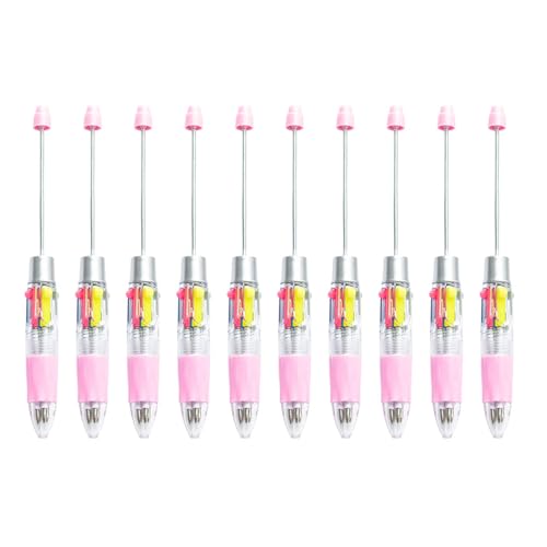 ZHAPEG Mehrfarbiger Kugelschreiber, 4 Farben in 1, Perlenstift, 4 Farben in 1, einziehbarer Kugelschreiber für Schüler und Lehrer, 10 Stück ZHAPEG Mehrfarbiger Kugelschreiber, 4 Farben in 1, Perlenstift, 4 Farben in 1, einziehbarer Kugelschreiber für Schüler und Lehrer, 10 Stück von ZHAPEG