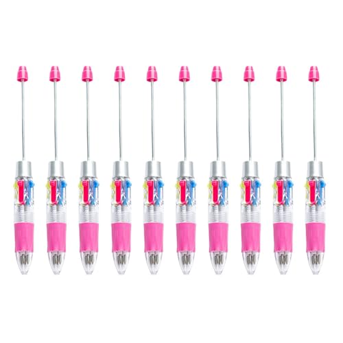 ZHAPEG Mehrfarbiger Kugelschreiber, 4 Farben in 1, Perlenstift, 4 Farben in 1, einziehbarer Kugelschreiber für Schüler und Lehrer, 10 Stück ZHAPEG Mehrfarbiger Kugelschreiber, 4 Farben in 1, Perlenstift, 4 Farben in 1, einziehbarer Kugelschreiber für Schüler und Lehrer, 10 Stück von ZHAPEG