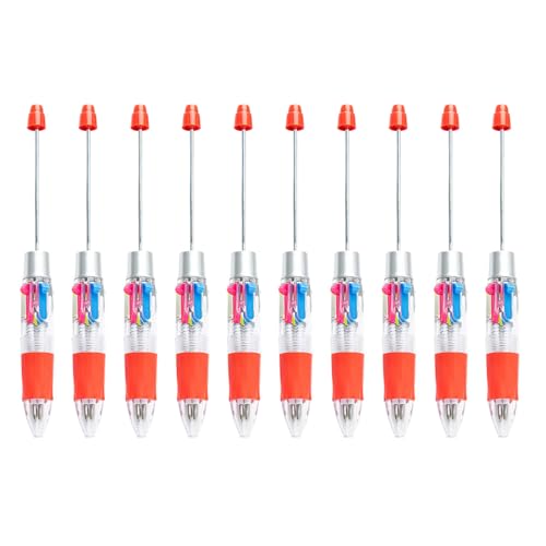 ZHAPEG Mehrfarbiger Kugelschreiber, 4 Farben in 1, Perlenstift, 4 Farben in 1, einziehbarer Kugelschreiber für Schüler und Lehrer, 10 Stück ZHAPEG Mehrfarbiger Kugelschreiber, 4 Farben in 1, Perlenstift, 4 Farben in 1, einziehbarer Kugelschreiber für Schüler und Lehrer, 10 Stück von ZHAPEG