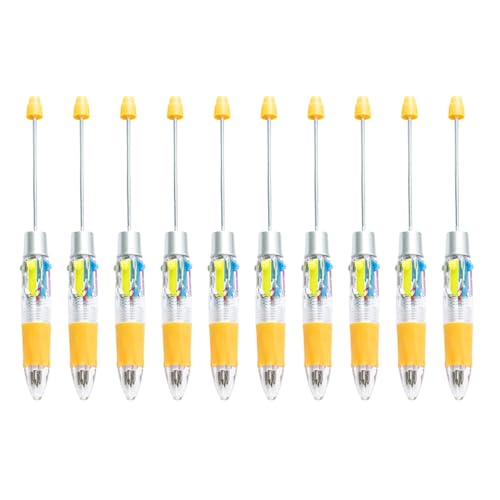 ZHAPEG Mehrfarbiger Kugelschreiber, 4 Farben in 1, Perlenstift, 4 Farben in 1, einziehbarer Kugelschreiber für Schüler und Lehrer, 10 Stück ZHAPEG Mehrfarbiger Kugelschreiber, 4 Farben in 1, Perlenstift, 4 Farben in 1, einziehbarer Kugelschreiber für Schüler und Lehrer, 10 Stück von ZHAPEG