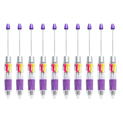 ZHAPEG Mehrfarbiger Kugelschreiber, 4 Farben in 1, Perlenstift, 4 Farben in 1, einziehbarer Kugelschreiber für Schüler und Lehrer, 10 Stück ZHAPEG Mehrfarbiger Kugelschreiber, 4 Farben in 1, Perlenstift, 4 Farben in 1, einziehbarer Kugelschreiber für Schüler und Lehrer, 10 Stück von ZHAPEG