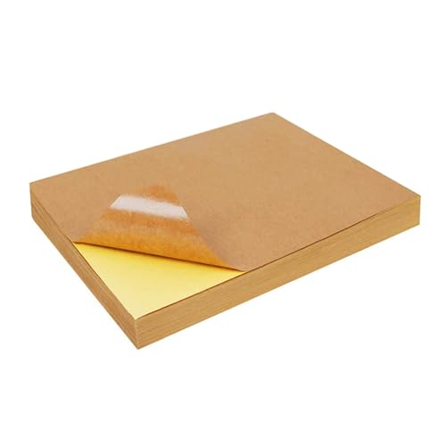ZHAPEG Selbstklebende Papieretiketten, Briefgröße, bedruckbares Aufkleberpapier für Adressversand, Versand, 210 x 297 mm, 100 Blatt von ZHAPEG