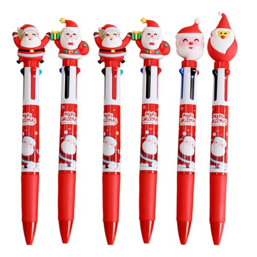 ZHAPEG Shuttle-Stift, Weihnachts-Kugelschreiber, 4-in-1, mehrfarbiger Stift, Büro- und Schulbedarf für glattes Schreiben, 6 Stück ZHAPEG Shuttle-Stift, Weihnachts-Kugelschreiber, 4-in-1, mehrfarbiger Stift, Büro- und Schulbedarf für glattes Schreiben, 6 Stück von ZHAPEG