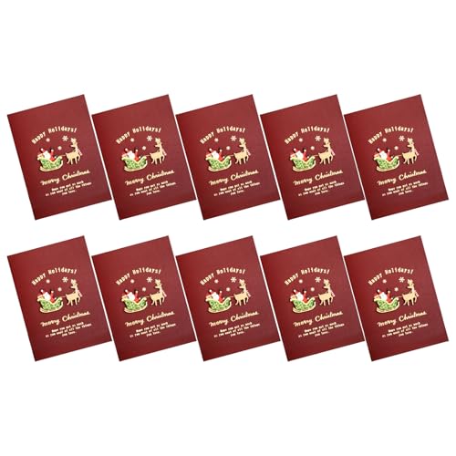 ZHAPEG Weihnachtskarten mit Umschlag und Briefpapier, Weihnachtsgrußkarte, Winterurlaub, Grußkarte, Neujahrskarte, 10 Stück ZHAPEG Weihnachtskarten mit Umschlag und Briefpapier, Weihnachtsgrußkarte, Winterurlaub, Grußkarte, Neujahrskarte, 10 Stück von ZHAPEG