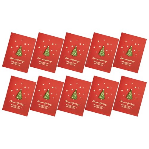 ZHAPEG Weihnachtskarten mit Umschlag und Briefpapier, Weihnachtsgrußkarte, Winterurlaub, Grußkarte, Neujahrskarte, 10 Stück ZHAPEG Weihnachtskarten mit Umschlag und Briefpapier, Weihnachtsgrußkarte, Winterurlaub, Grußkarte, Neujahrskarte, 10 Stück von ZHAPEG