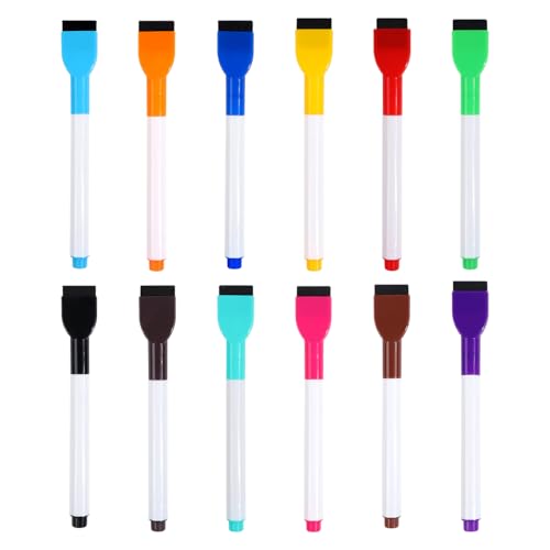 ZHAPEG Whiteboard-Marker in 6/10/12 Farben, Folienstift, trocken abwischbar, mit Radiergummi, schnell trocknende Whiteboard-Stifte, Whiteboard-Marker ZHAPEG Whiteboard-Marker in 6/10/12 Farben, Folienstift, trocken abwischbar, mit Radiergummi, schnell trocknende Whiteboard-Stifte, Whiteboard-Marker von ZHAPEG