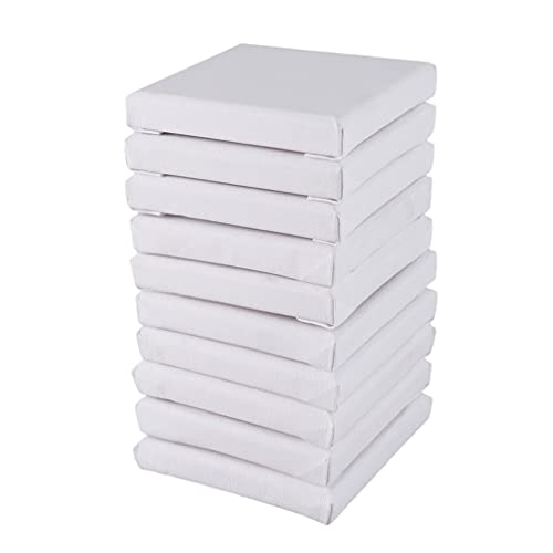 ZHCHAO 10 Stück/Set weiß weiß Kunst Boards Mini Künstler gestreckt Künstler Leinwand Künstler bewässert Acryl Malerei Holz + Baumwolle Artwork Malerei, 10 x 10 cm von ZHCHAO