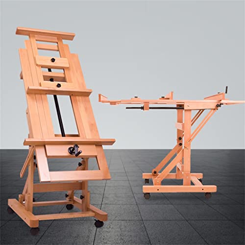 ZHCHAO Aufzug für Ölmalerei, mit Kurbel, einfach, verstellbar, mit Rädern, Halterung für Kunst, beweglich, Bodenkurbel von ZHCHAO