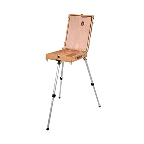 ZHCHAO Ölfarbenkasten, Skizzieren, Ölfarbe, Staffelei, tragbarer Malkasten, Erwachsene, massives Holz (D) von ZHCHAO