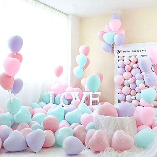 ZHEBEI Mehrfarbige Süßigkeitenballons, Hochzeit, runder Ballonbogen, Dekoration, 30,5 cm, 50 Stück von ZHEBEI