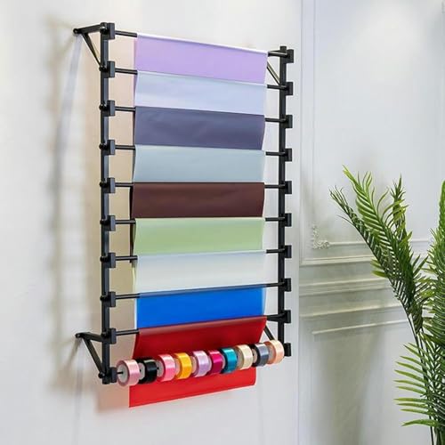 ZHENCHAO Kleiderständer für Bekleidungsgeschäfte, Geschenkpapier- und Band-Organizer für Blumenläden, Schal-Präsentationsständer für die Wand, hängender Schal-Organizer aus Metall, kommerzi ZHENCHAO Kleiderständer für Bekleidungsgeschäfte, Geschenkpapier- und Band-Organizer für Blumenläden, Schal-Präsentationsständer für die Wand, hängender Schal-Organizer aus Metall, kommerzi von ZHENCHAO