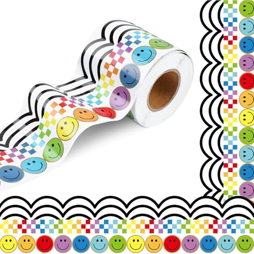 Bulletin Board Border Grenze 32 8ft Long Lächelnde Gesichtsgrenzverkleidung Wandaufkleber Für Klassenzimmer Whiteboard von ZHENNB