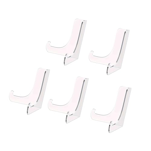 ZHENNB 5 kleine Acryl-Staffelei-Halter zum Präsentieren von Tellern, Karten, Fotos, Rahmen, Büchern, Zeitschriften und mehr auf stabile Weise von ZHENNB