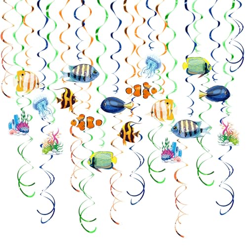 ZHENNB Sea Hangings Party-Dekorationen, Spiralen, Fisch-Anhänger, baumelnde Wirbel, elegante Deckenbehänge, Luftschlangen ZHENNB Sea Hangings Party-Dekorationen, Spiralen, Fisch-Anhänger, baumelnde Wirbel, elegante Deckenbehänge, Luftschlangen von ZHENNB