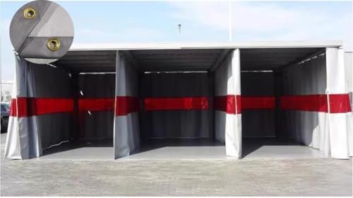 ZHFENGZHUZ Schweißschirme Vorhang Mit Rotem Transparentem Sichtfenster 100% Flammhemmende Glasfaser Für Lager, Werkstatt(Size:1.5x2.5m / 5x8.3ft,Color:Grau) von ZHFENGZHUZ