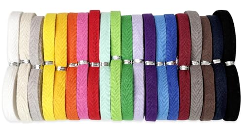 ZHFMLY Baumwoll-Twill-Band – 45,7 m x 0,95 cm, Gurtband, Fischgrätenband zum Nähen, Basteln, Krawatten, Dekoration, überzogene Kanten, lichtecht, DIY, Kleidung, Stoffbesatz (91,4 m gemischt) von ZHFMLY