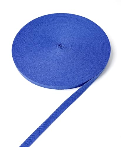ZHFMLY Baumwoll-Twill-Band – 45,7 m x 0,95 cm, Gurtband, Fischgrätenband zum Nähen, Basteln, Krawatten, Dekoration, überzogene Kanten, lichtecht, DIY, Kleidung, Stoffbesatz (blau) von ZHFMLY