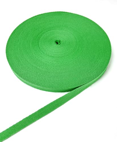 ZHFMLY Baumwoll-Twill-Band – 45,7 m x 0,95 cm, Gurtband, Fischgrätenband zum Nähen, Basteln, Krawatten, Dekoration, überzogene Kanten, lichtecht, DIY, Kleidung, Stoffbesatz (grün) von ZHFMLY