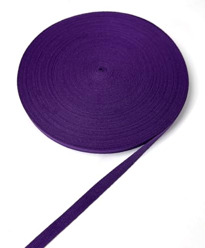 ZHFMLY Baumwoll-Twill-Band – 45,7 m x 0,95 cm, Gurtband, Fischgrätenband zum Nähen, Basteln, Krawatten, Dekoration, überzogene Kanten, lichtecht, DIY, Kleidung, Stoffbesatz (lila) von ZHFMLY