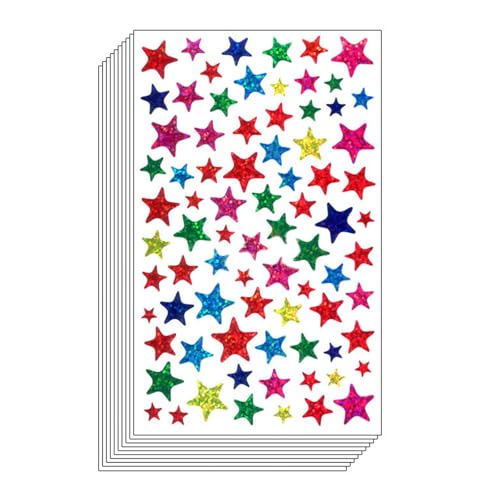 10 Blätter Sternaufkleber Laptop Asthetischer Aufkleber Selbstklebender Scrapbooking Wasserflasche von ZHGFXIN