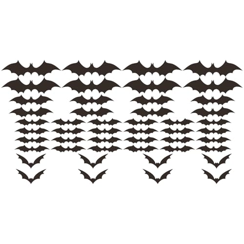 48pcs BAT Aufkleber Halloween Wall Decals Fenster Klammern Aufkleber Partydekorationen Verschiedene Größe von ZHGFXIN