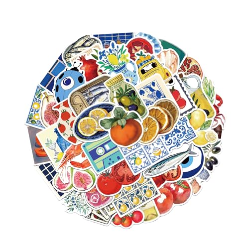 50 Blätter Mediterrane Tomatenaufkleber Dekoratives Sammelalbum Wasserdichtes Schreibwaren von ZHGFXIN