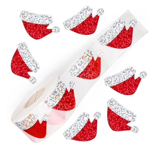 500pcs Glitzernder Weihnachtshut Aufkleber Wasserfestes Klebstoffaufkleber Für Handwerksverpackungen Urlaub Dekoration Santa Rentiere 500pcs Glitzernder Weihnachtshut Aufkleber Wasserfestes Klebstoffaufkleber Für Handwerksverpackungen Urlaub Dekoration Santa Rentiere von ZHGFXIN