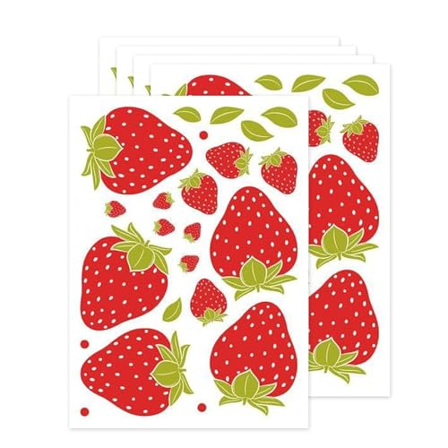 Abnehmbar Erdbeeraufkleber Für Wandfenster Keramikfliesen Wasserdichtes PVC Wandmauer Für Kinderzimmer Klassenzimmer Dekoration Abnehmbar Erdbeeraufkleber von ZHGFXIN