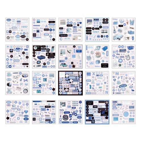 Scrapbooking Decorative Stickers Abziehbilder Ästhetik Für Scrapbooking Notebook Journal Planer Album 20 Blatt/Pad Briefdekoration von ZHGFXIN