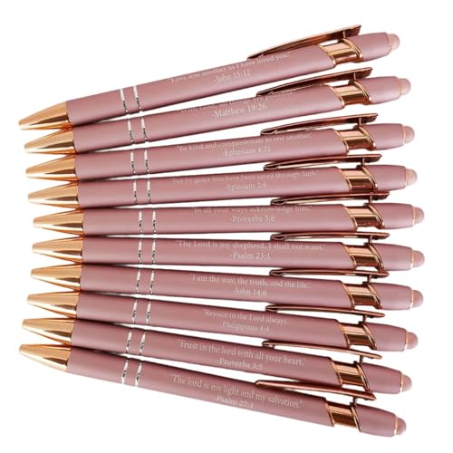 ZHGFXIN 10pcs Religiöser Stift Inspirierender Bibel Kugelschreiber Set Mit Touchscreens Smooth Writing Tool Religiöser Bibelvers Ballpoint Set ZHGFXIN 10pcs Religiöser Stift Inspirierender Bibel Kugelschreiber Set Mit Touchscreens Smooth Writing Tool Religiöser Bibelvers Ballpoint Set von ZHGFXIN