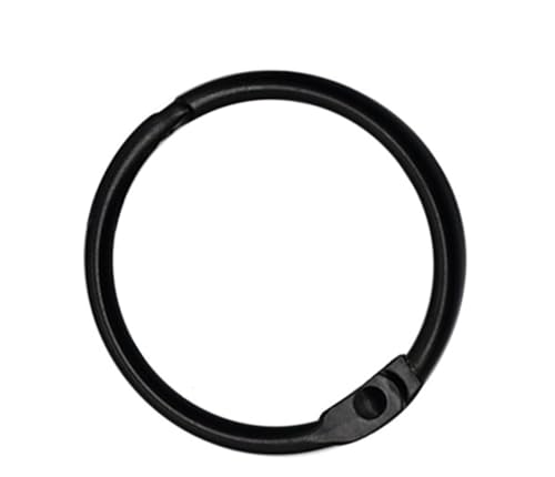 ZHHSUNY 30 Stück Metall Binderinge Set, Metall Buchbinderinge für Bücher, Loseblatt-Hefte, DIY Schlüsselhalter (Schwarz) von ZHHSUNY