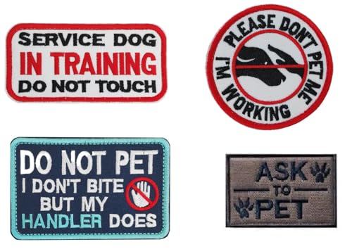 ZHHSUNY 4 Stück DIY Stickerei Patch geeignet zum Dekorieren von taktischer Kleidung, Rucksack, Baseballkappe, Uniform, Weste für Hunde, Geschirr (Patch Stickerei 1) von ZHHSUNY