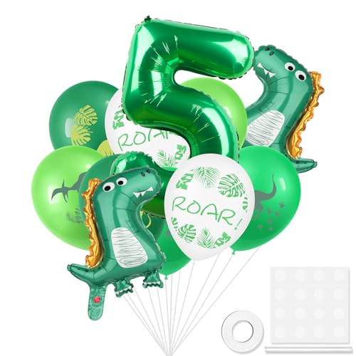 Dinosaur Number 5 Ballloon, 32 Inch Green Aluminum foil Balloon, Dino Foil Balloons Baby Dino Balloons, 5th Birthday Balloon, Dinosaur Themed Decoration for Kids Birthday Party Baby Shower Supplies Dinosaur Number 5 Ballloon, 32 Inch Green Aluminum foil Balloon, Dino Foil Balloons Baby Dino Balloons, 5th Birthday Balloon, Dinosaur Themed Decoration for Kids Birthday Party Baby Shower Supplies von ZHIHUI